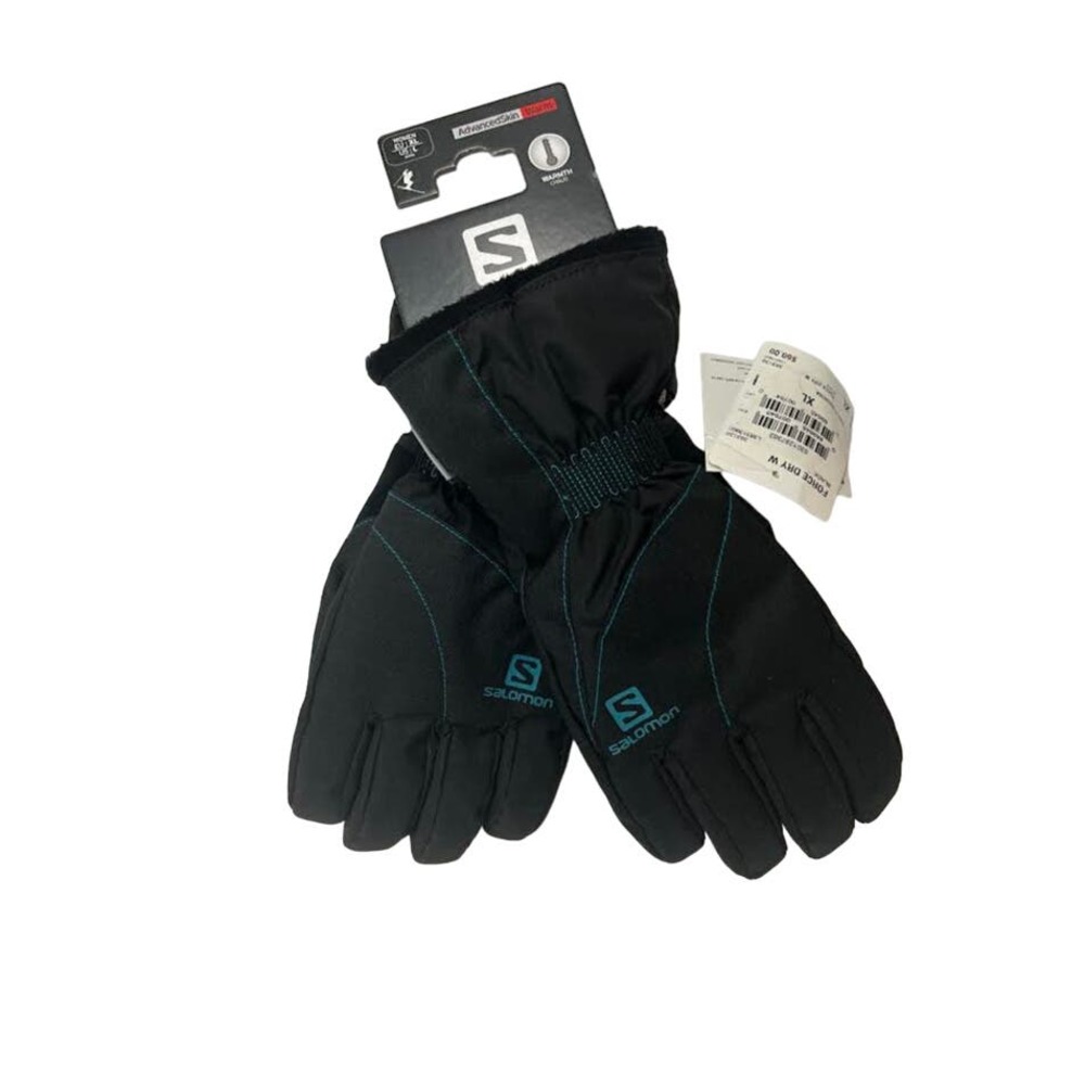 NWT! Salomon Women's Force Dry Gloves, Black/Kouak Blue, X-Large